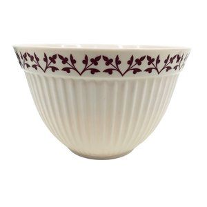 Paula Deen 8” Mixing Serving Bowl Fall Harvest Melamine 2 Quart Burgundy Cream